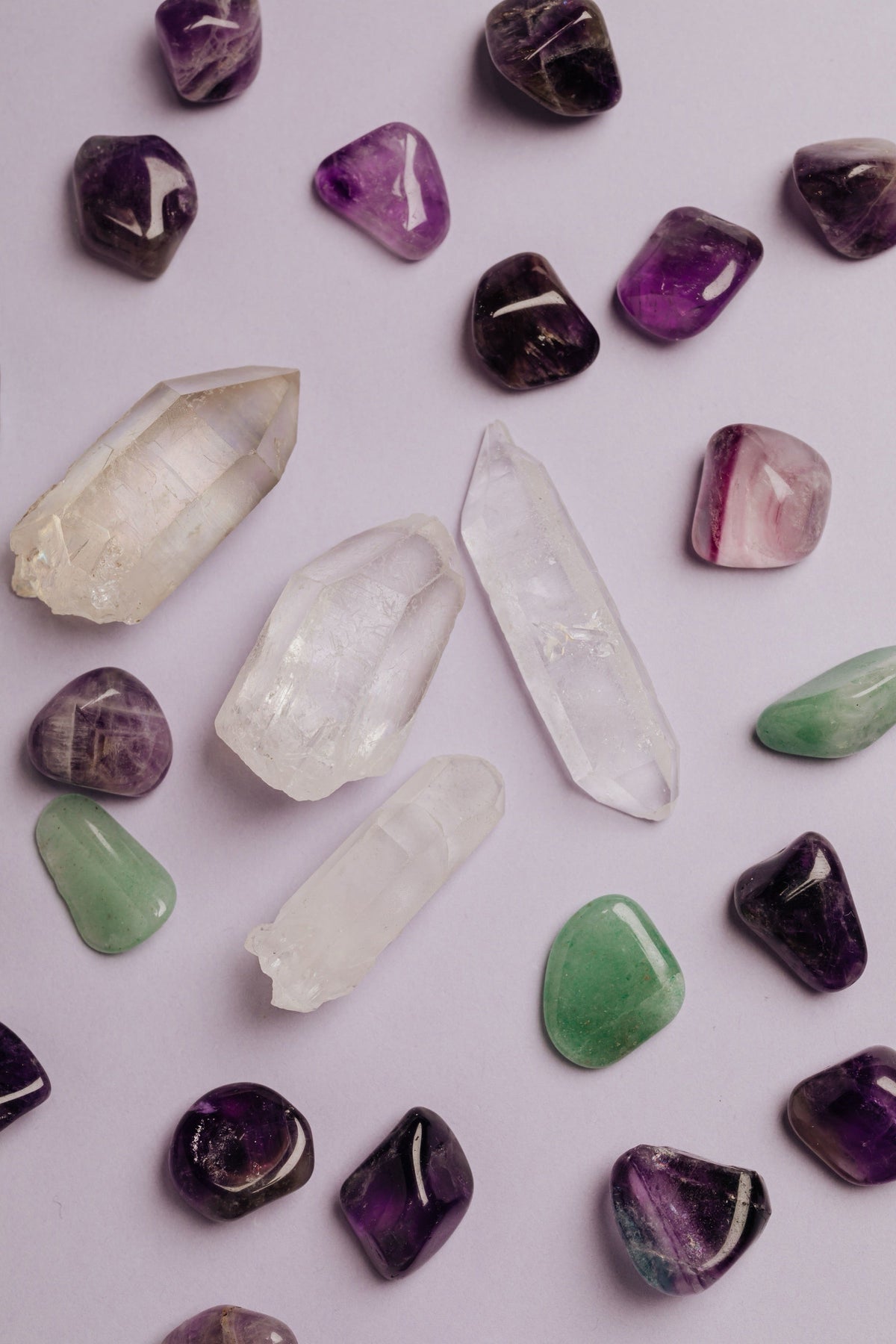 Lunea catalog banner — assorted crystals and gemstones