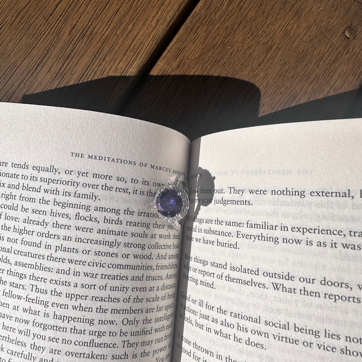 Unique Round Purple Amethyst Halo Ring