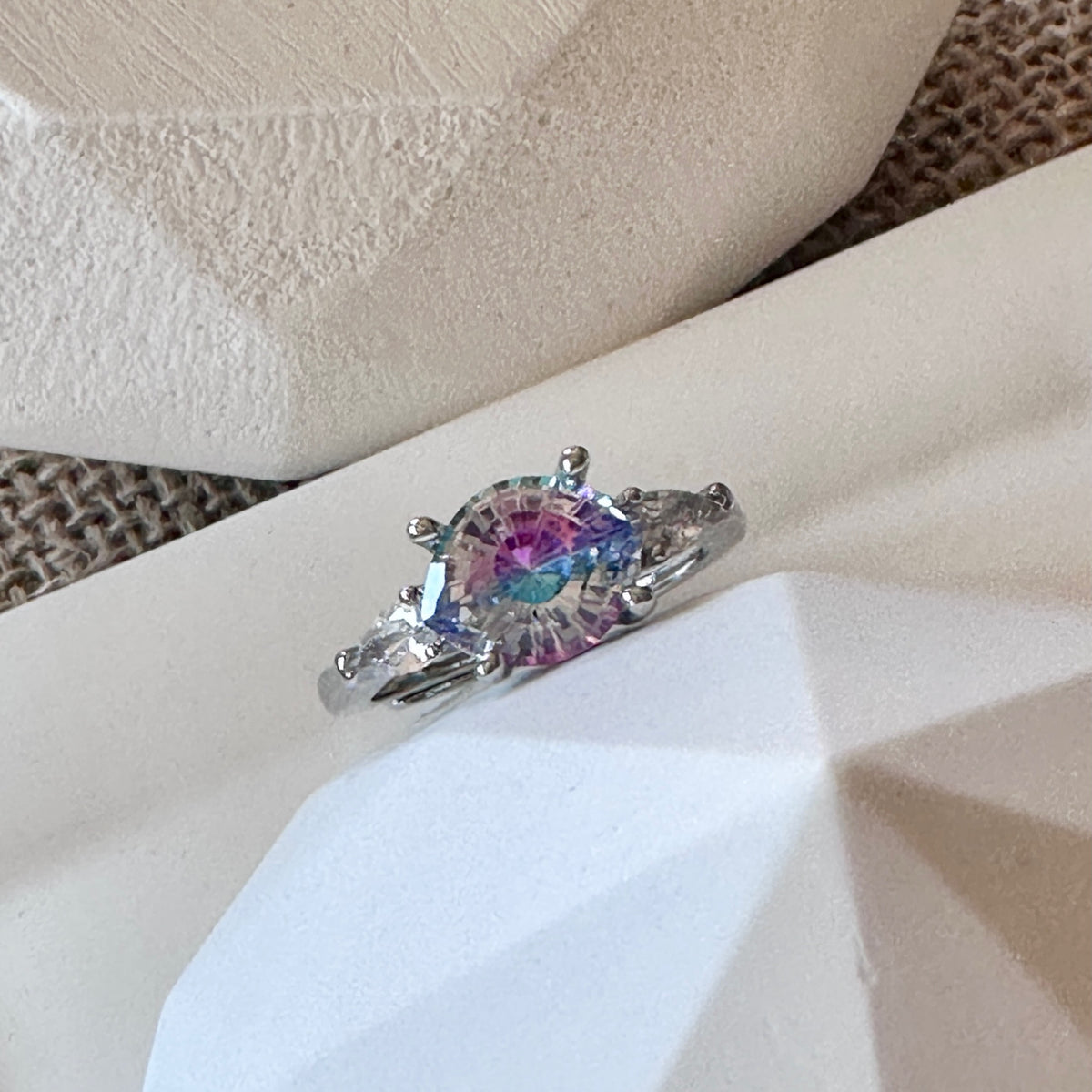 Iridescent Aurora Mystic Rainbow Ring