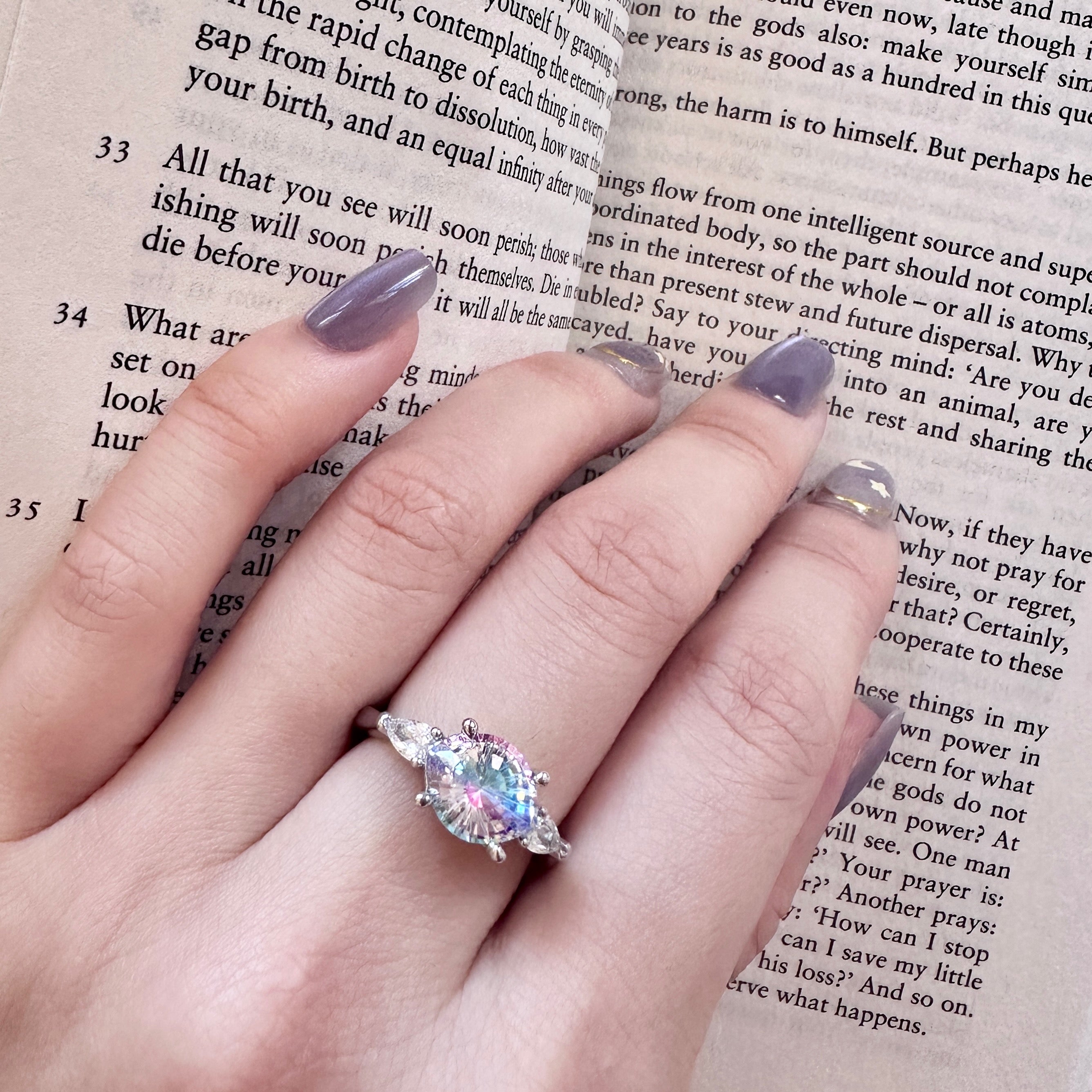Iridescent Aurora Mystic Rainbow Ring