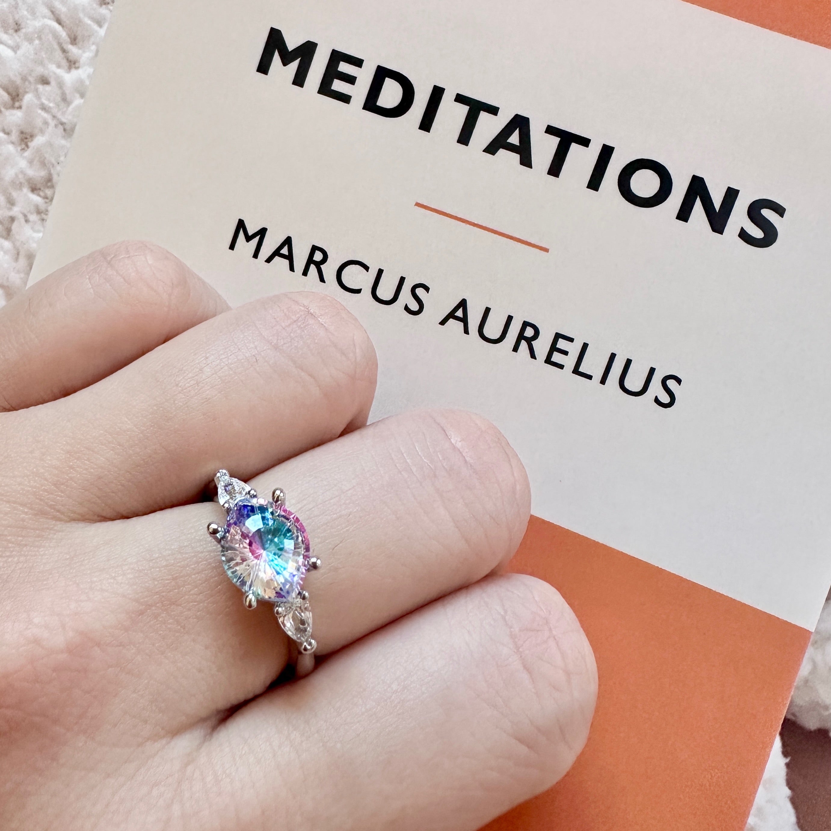 Iridescent Aurora Mystic Rainbow Ring