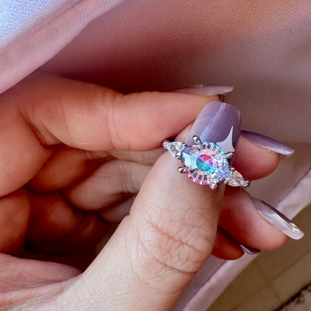 Iridescent Aurora Mystic Rainbow Ring