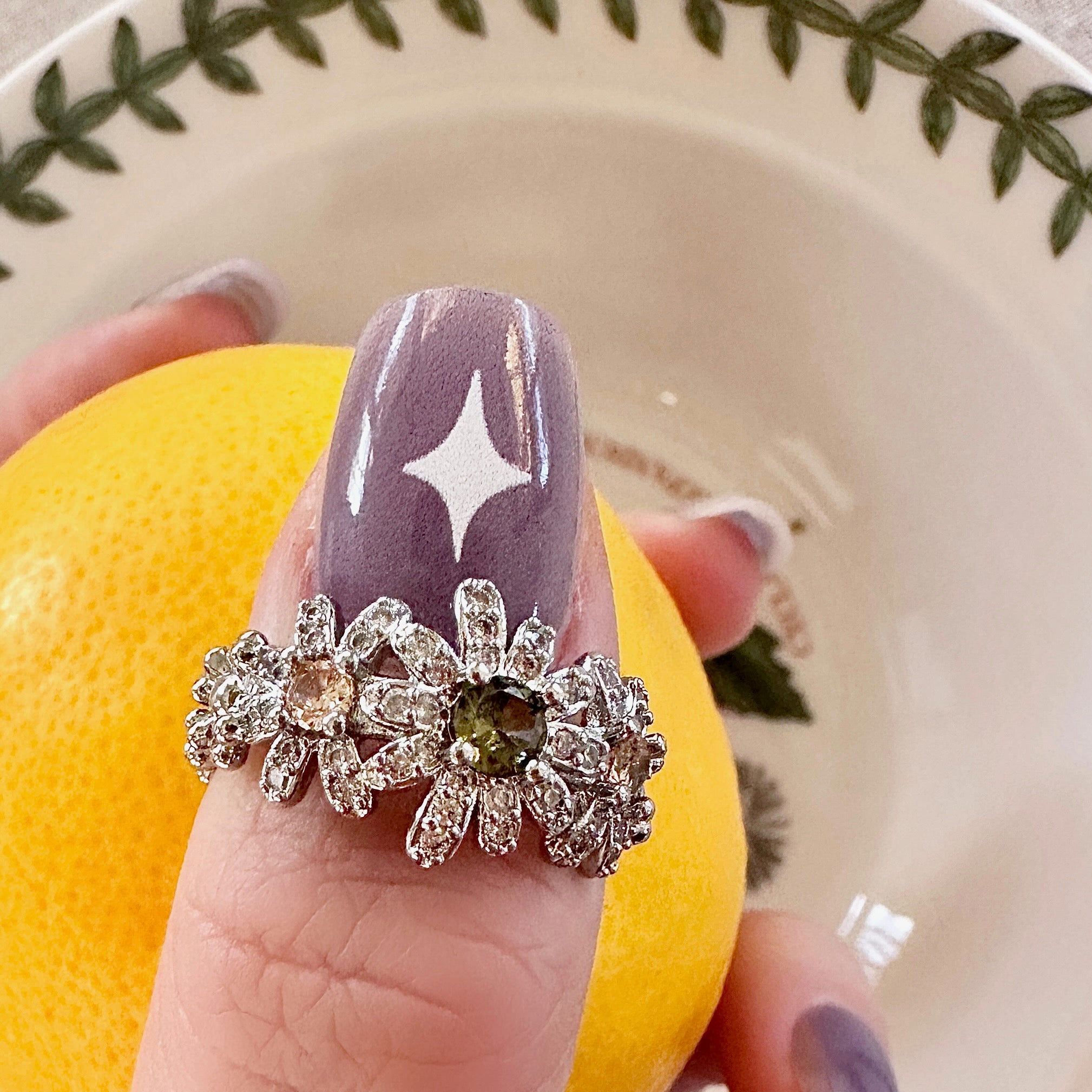 Cottagecore Nature Jewellery Triple Daisy Flower Ring