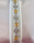 Citrine Iris Cross Bracelet | Gothic Cross Link Bracelet with Yellow Stones