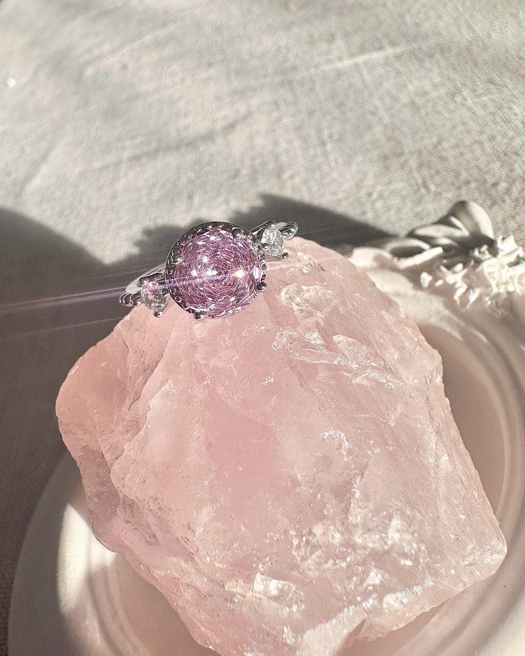 Vintage Inspired Pink Gemstone Ring | Gift for Her
