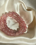 Strawberry Quartz Bracelet 8mm| Natural Stone of Love Crystal Bracelet