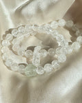 Clear Quartz Bracelet — 10mm with Raw Point & Green Stone Accent
