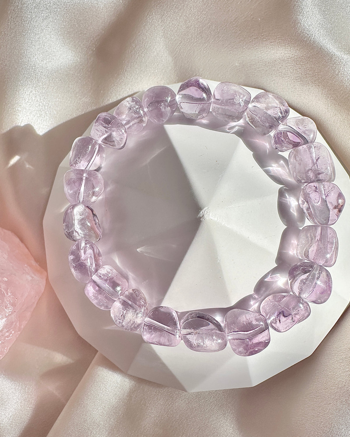 Rose de France Amethyst & Rose Quartz Bracelet — Soothes Overthinking, Sweet Dreams