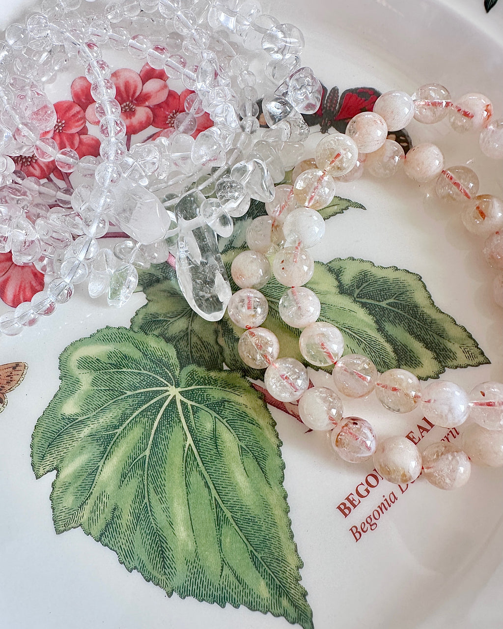 Clear Quartz Bracelet — Mixed-Size Design with Point Charm