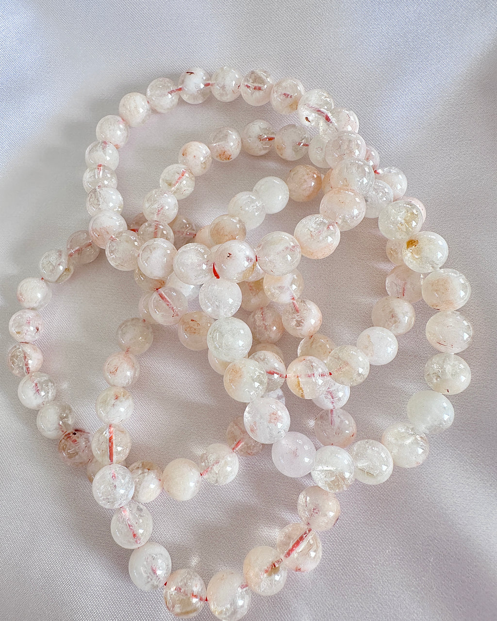 Snowflake Phantom Quartz Bracelet — 8mm Inner Peace, Logic & Career Fortune