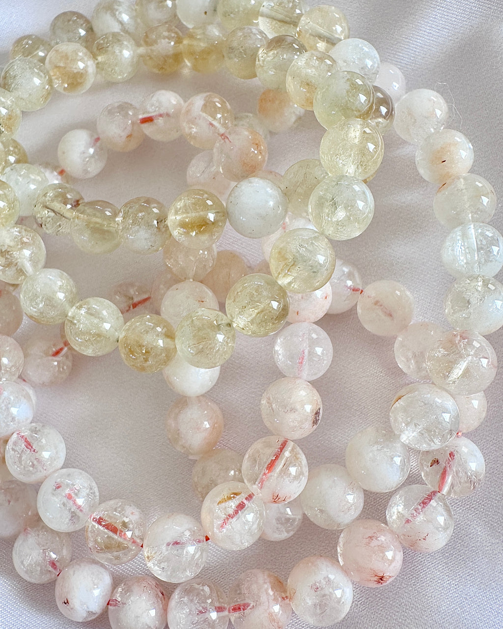 Snowflake Phantom Quartz Bracelet — 8mm Inner Peace, Logic & Career Fortune