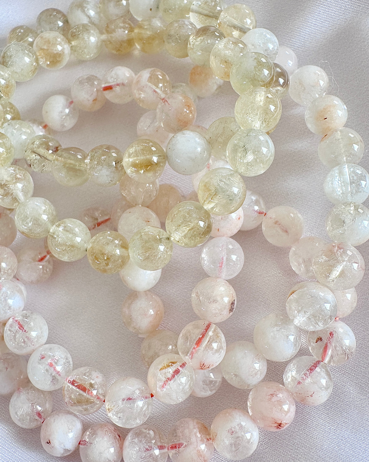 Snowflake Phantom Quartz Bracelet — 8mm Inner Peace, Logic & Career Fortune
