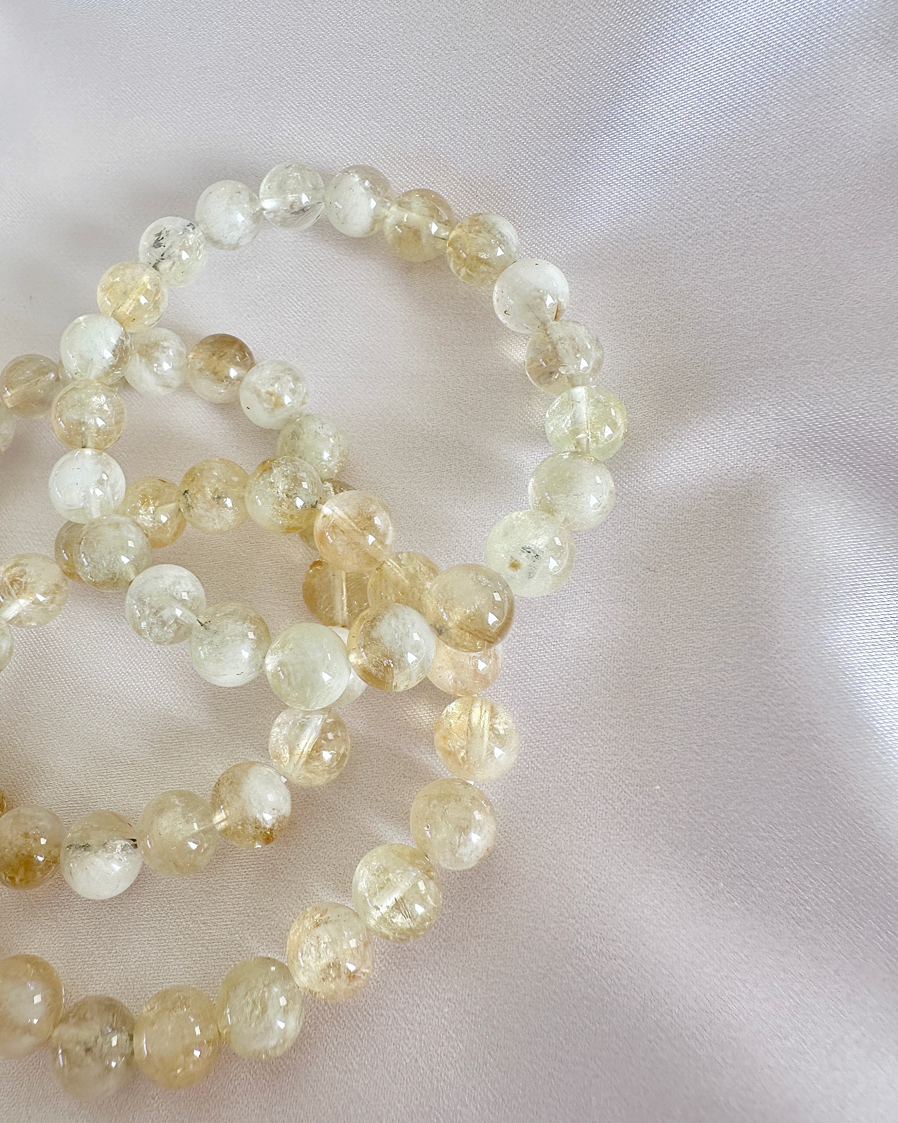Yellow Phantom Quartz Bracelet 8mm— Stone of Wealth & Career Breakthroughs