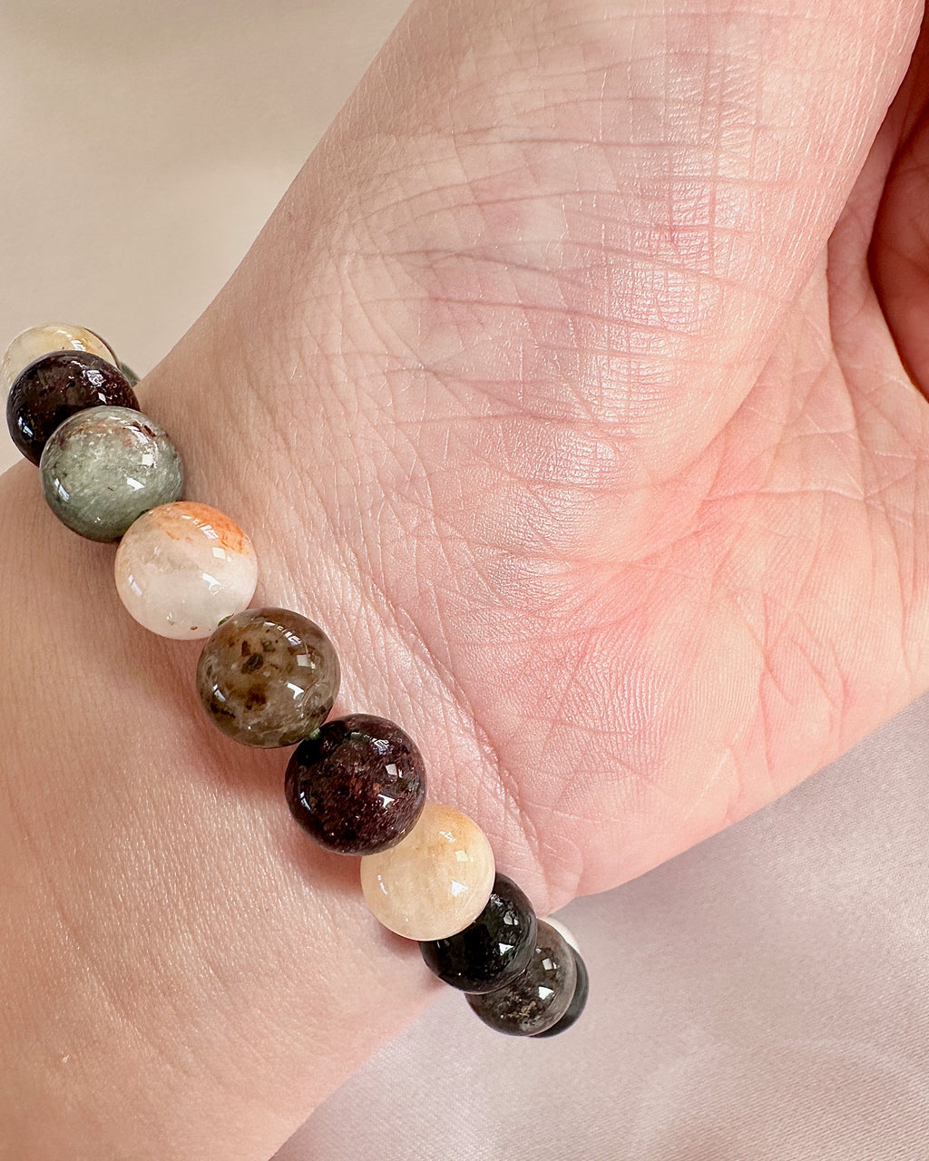 Four Seasons Phantom Quartz Bracelet — 10mm Flower Phantom Quartz