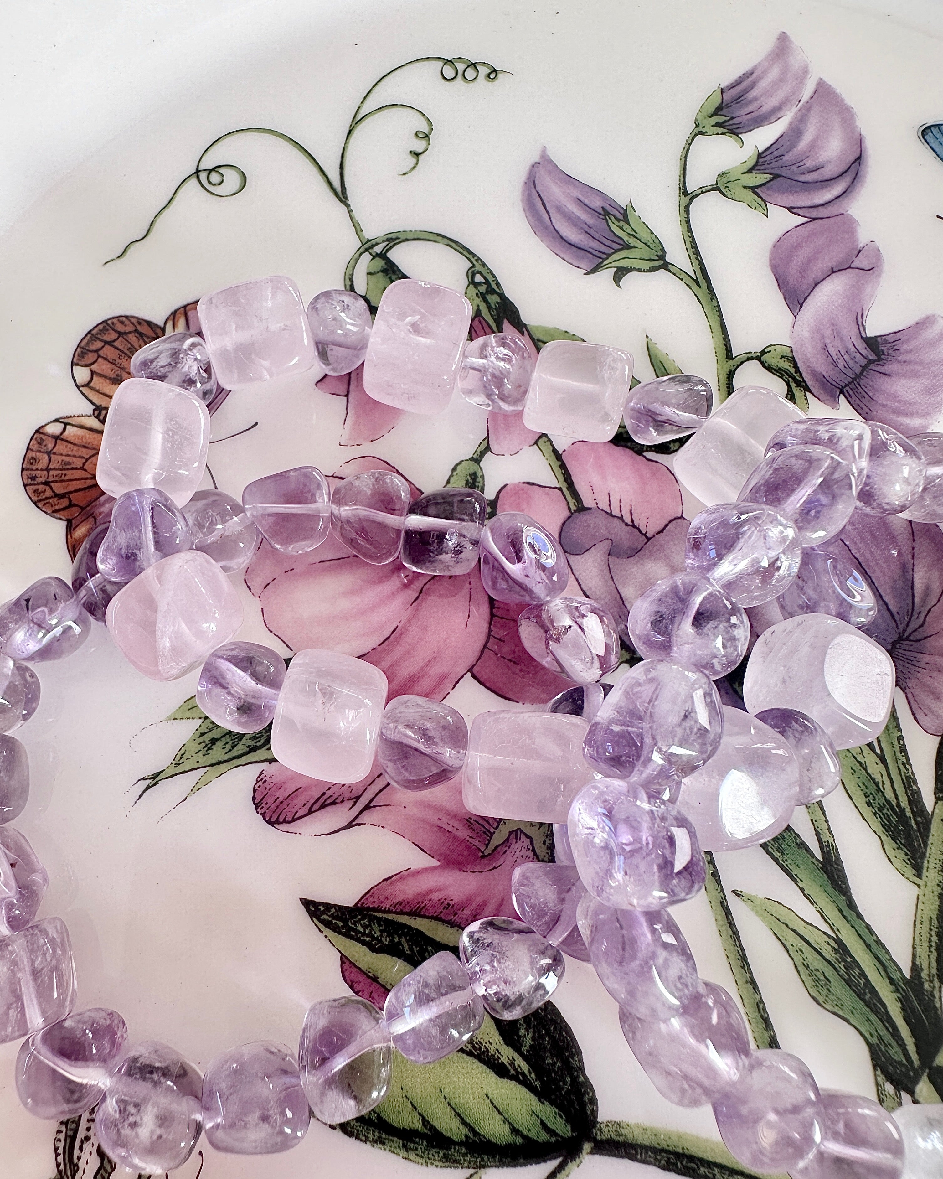 Rose de France Amethyst & Rose Quartz Bracelet — Soothes Overthinking, Sweet Dreams