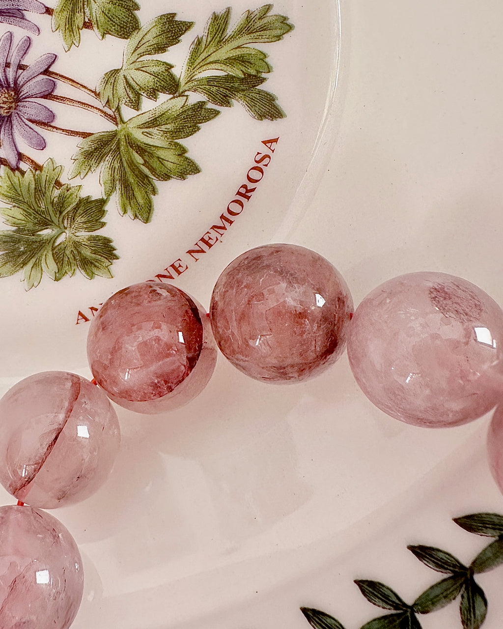 Pink Phantom Quartz Bracelet — 18mm Heart Chakra Healing & Positive Attitude