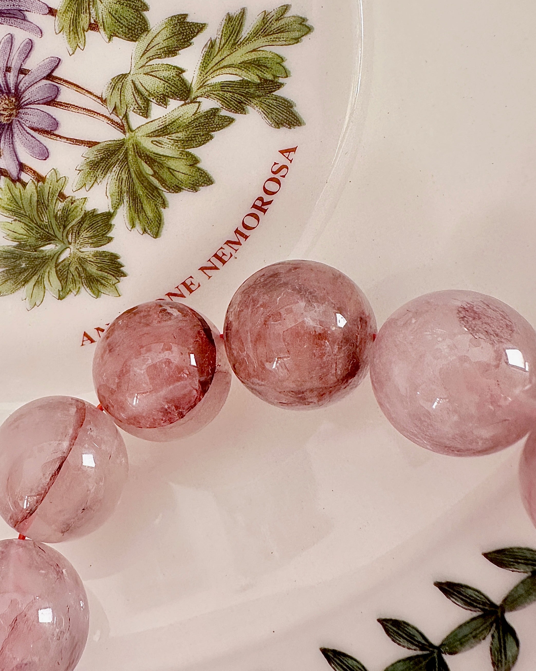 Pink Phantom Quartz Bracelet — 18mm Heart Chakra Healing & Positive Attitude