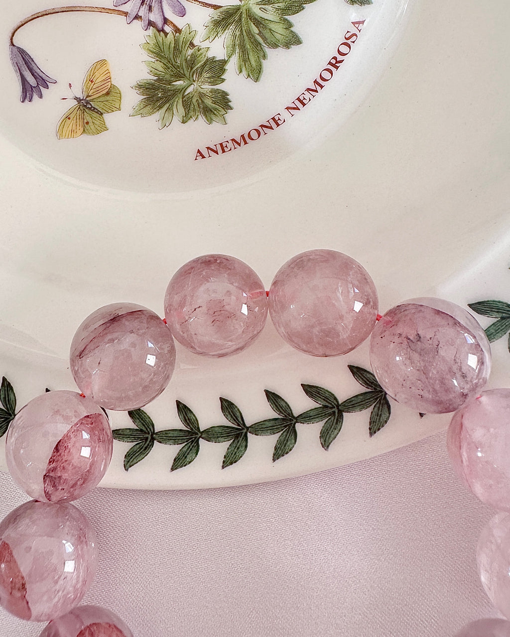 Pink Phantom Quartz Bracelet — 18mm Heart Chakra Healing & Positive Attitude