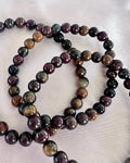 Triple Protection Tiger's Eye Bracelet — 5mm Gold, Blue & Red Blend