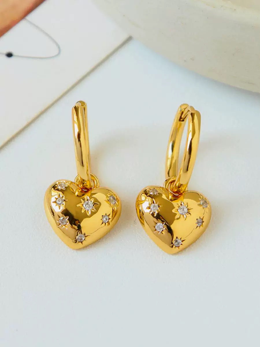 Kate Spade New York: Puffy Heart Huggie Drop Earrings