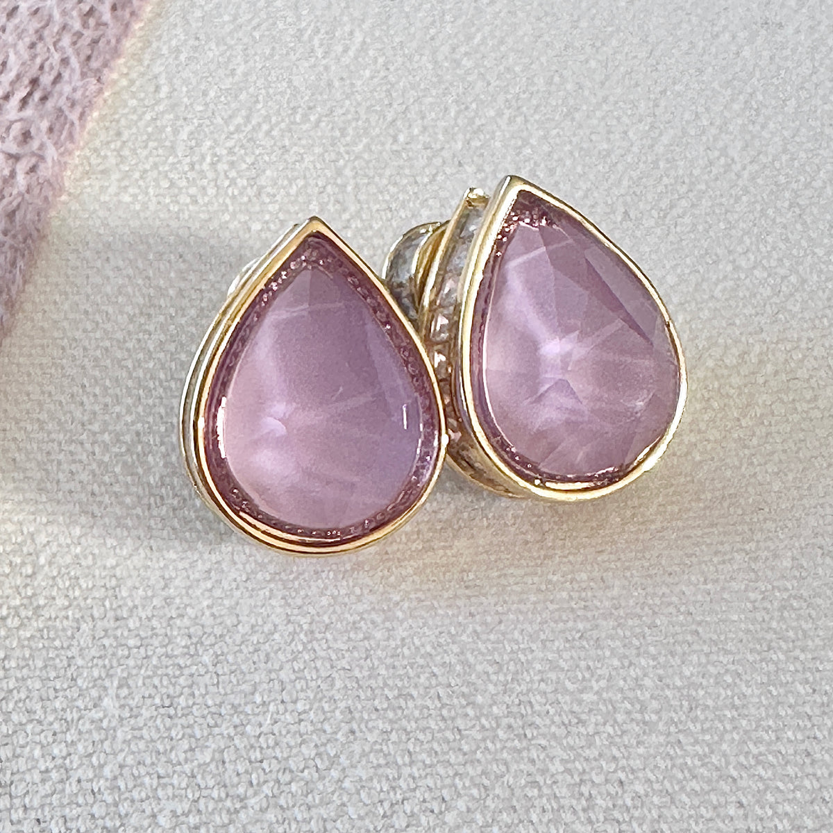 Blush Pink Teardrop Statement Studs