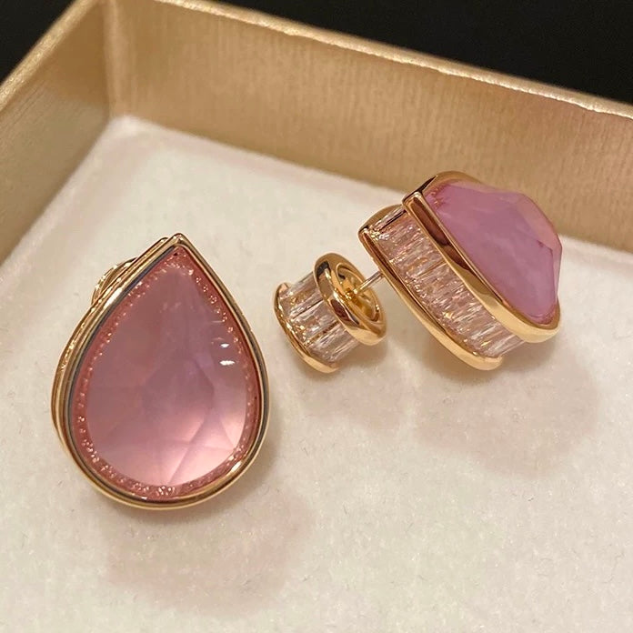 Blush Pink Teardrop Statement Studs