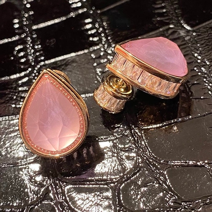 Blush Pink Teardrop Statement Studs