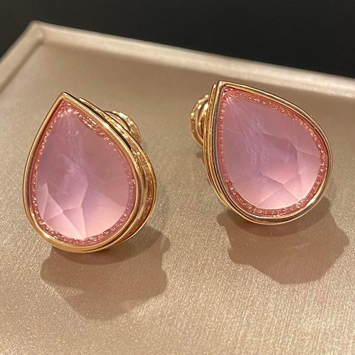Blush Pink Teardrop Statement Studs