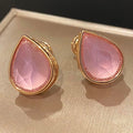 Blush Pink Teardrop Statement Studs