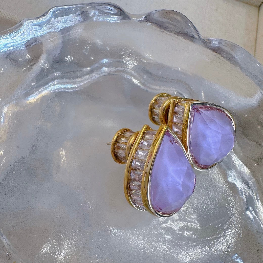 Blush Pink Teardrop Statement Studs