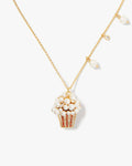 Kate Spade New York Popcorn Pendant Necklace Pearl Crystal Gold Tone Movie Night